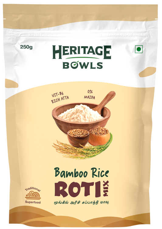 Bamboo Rice Roti Mix (Low GI Healthy Atta) (மூங்கில் அரிசி சப்பாத்தி மாவு) (250 grams per pack) (Special Discount: BBR2024)