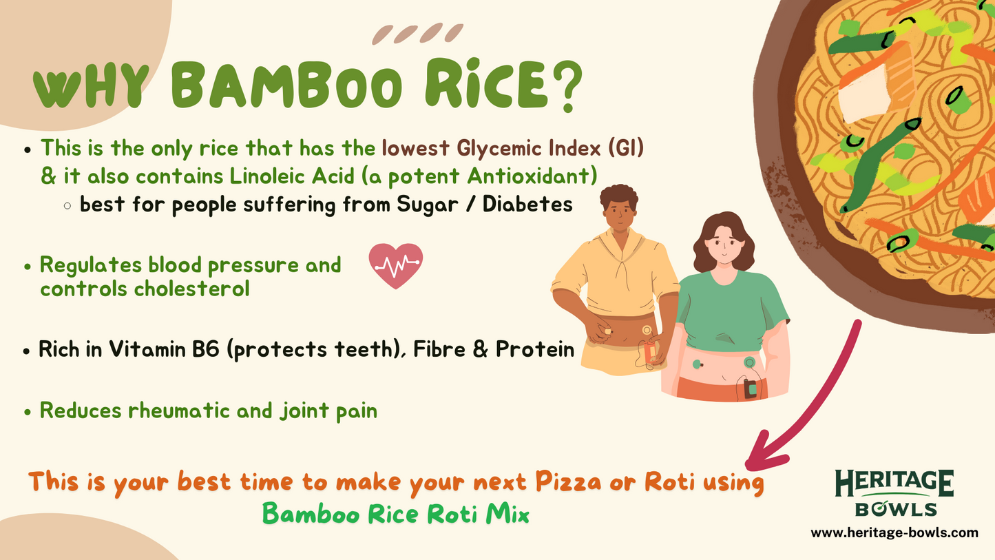 Bamboo Rice Roti Mix (Low GI Healthy Atta) (மூங்கில் அரிசி சப்பாத்தி மாவு) (250 grams per pack)
