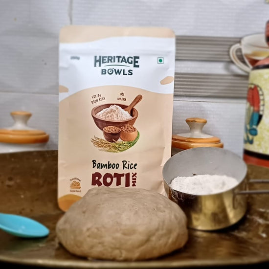 Making of Pizza using Heritage Bowls' Bamboo Rice Roti Mix